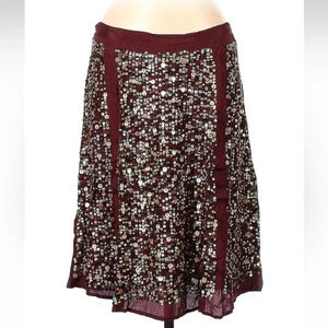 Day Birger et Mikkelsen Burgundy Sequin A-Line Skirt Women’s Size EU 40 US 8 M